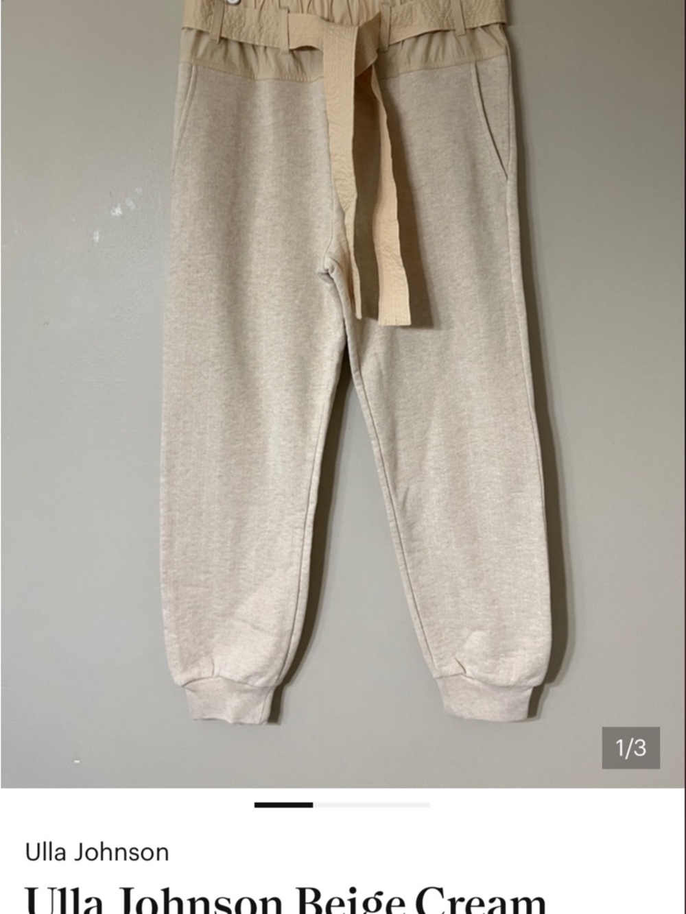 Ulla Johnson Kids Cream Beige Jogger Pants